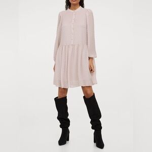 Women’s H&M light blush pink chiffon‎ babydoll dress size medium